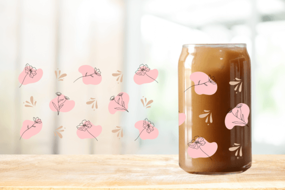 16oz Wildflower Pink Libby Cup Wrap