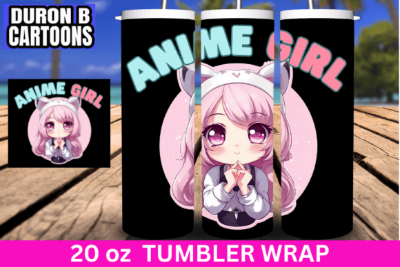 Anime Girl Tumbler Clipart