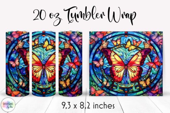 Butterfly Stained Glass Tumbler Design