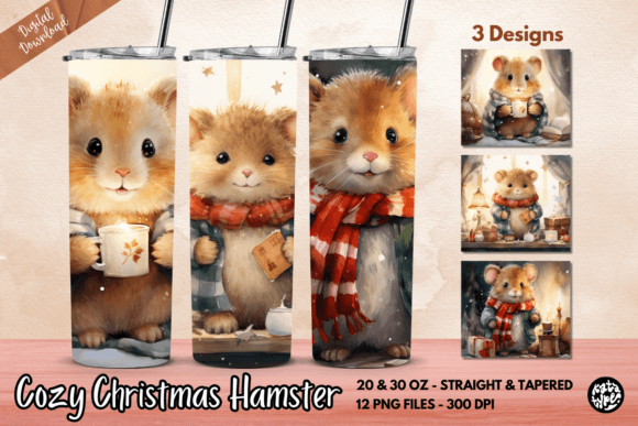 Cozy Christmas Hamster Tumbler Wrap