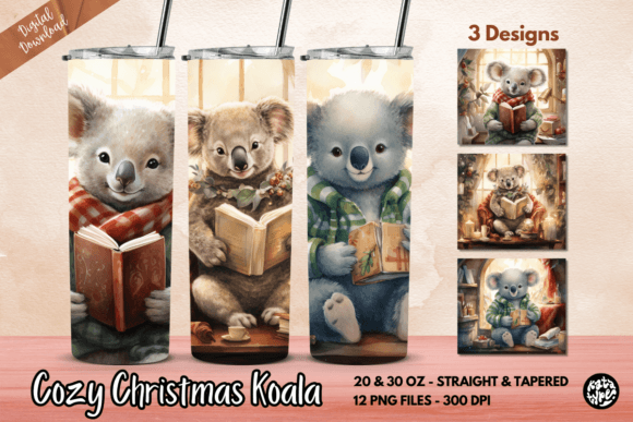 Cozy Christmas Koala Tumbler Wrap