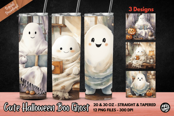 Cute Halloween Boo Ghost Tumbler Wrap