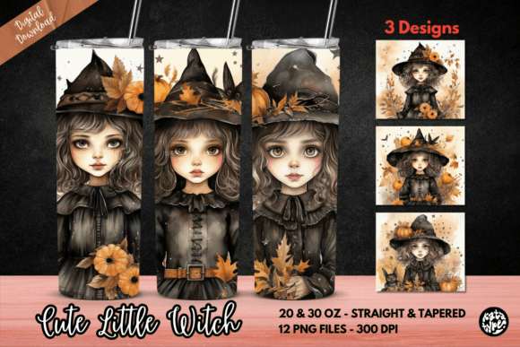 Cute Little Witch Tumbler Wrap
