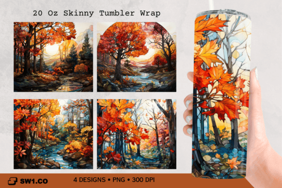 Fall Landscape Tumbler Sublimation Wrap