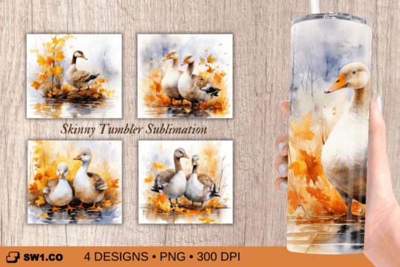 Geese Autumn Tumbler Sublimation Wrap