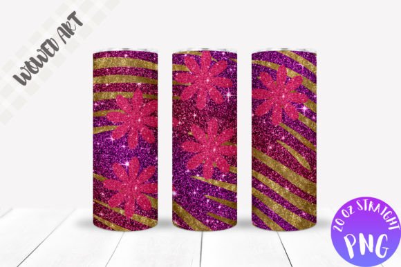 Glitter Flower Tumbler Wrap