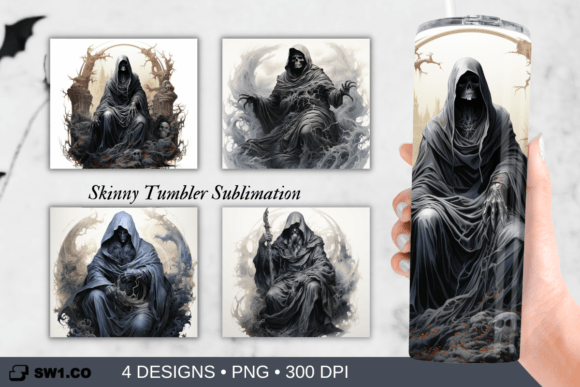 God of Death Tumbler Sublimation Wrap
