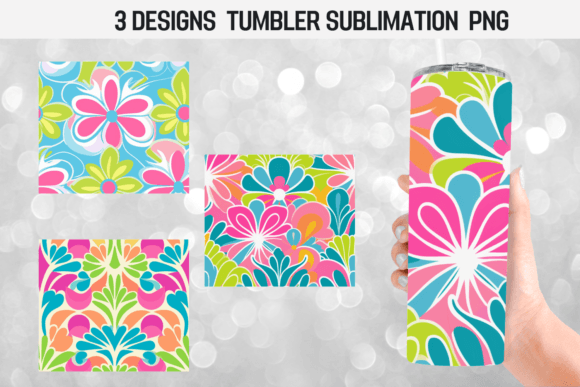 Groovy Pattern Tumbler Wrap PNG