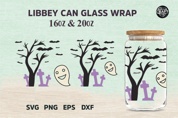Halloween Libbey Can Glass SVG 16oz Wrap