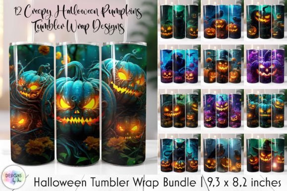 Halloween Pumpkins Tumbler Wrap Bundle