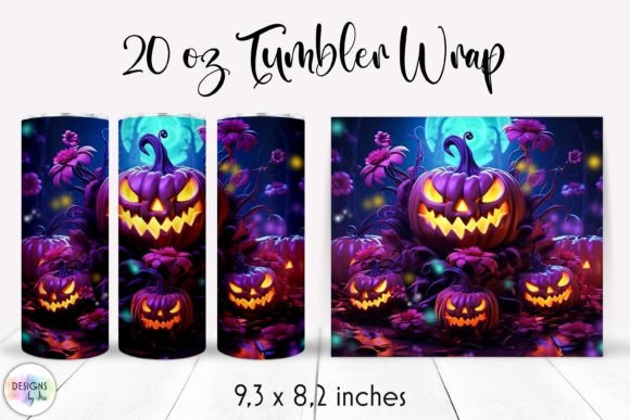 Halloween Pumpkins Tumbler Wrap Design