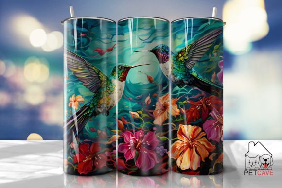 Hummingbird Flower Tumbler 5