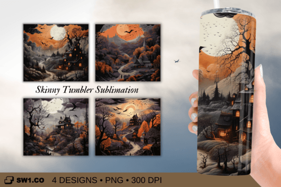 Hunted House Tumbler Sublimation Wrap