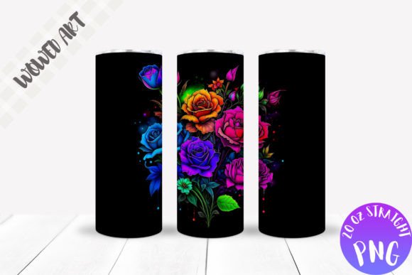 Neon Flowers Tumbler Wrap