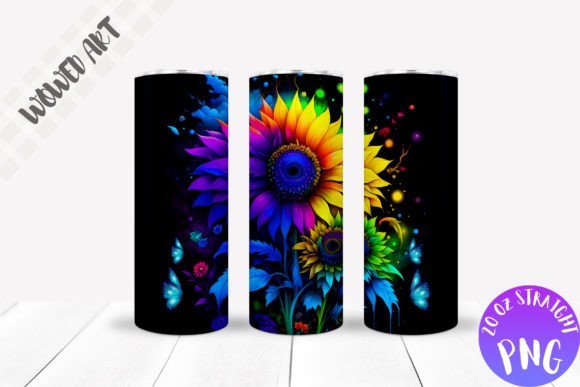 Neon Sunflower Tumbler Wrap