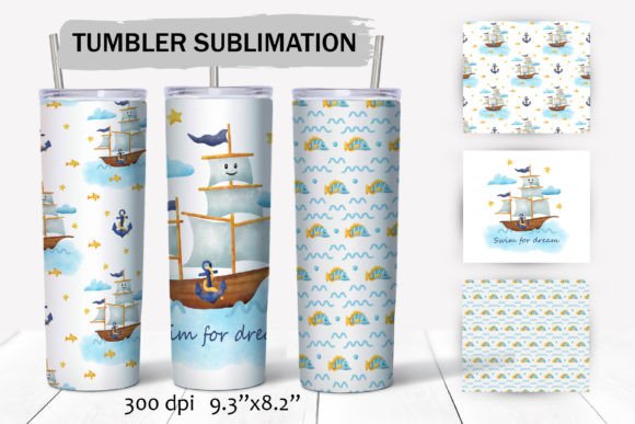 Sailing Ship Tumbler Wraps
