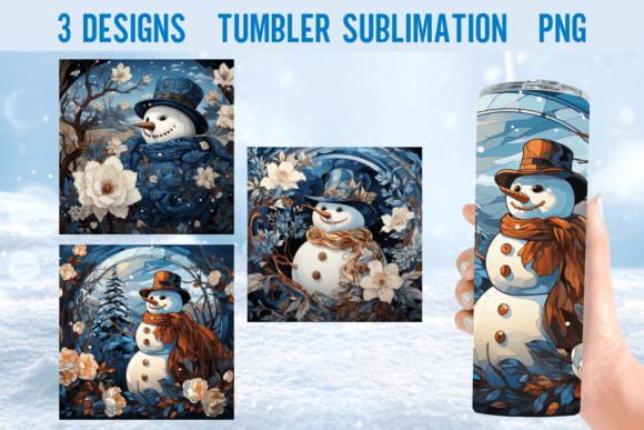 Snowman Stained Glass Tumbler Wrap