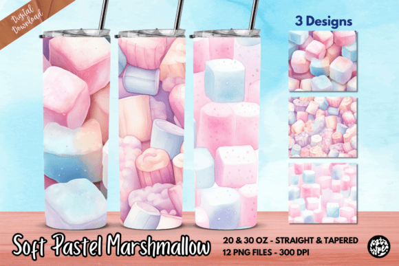 Soft Pastel Marshmallow Tumbler Wrap