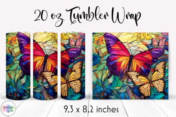 Stained Glass Butterflies Skinny Tumbler