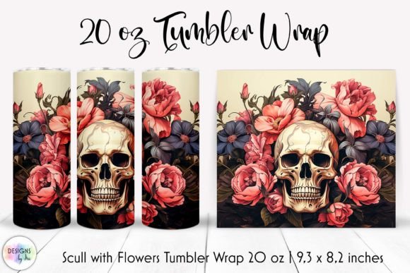 Vintage Halloween Tumbler with Skull