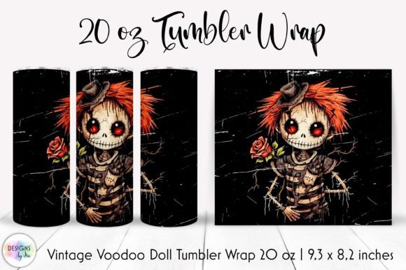 Vintage Voodoo Doll Tumbler Wrap Design