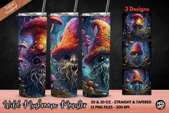 Wild Mushroom Monster Tumbler Wrap