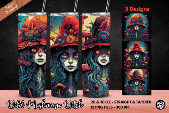Wild Mushroom Witch Tumbler Wrap