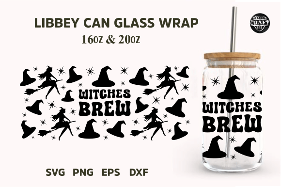 Witches Brew Libbey Can Glass SVG 16oz W
