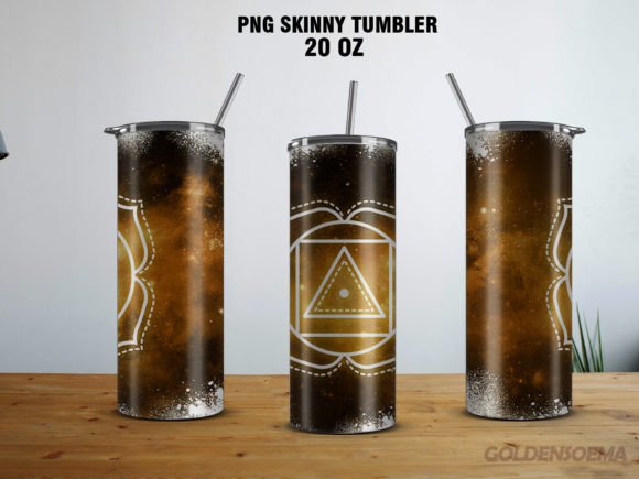 Yellow Glitter Chakra PNG Tumbler 20oz
